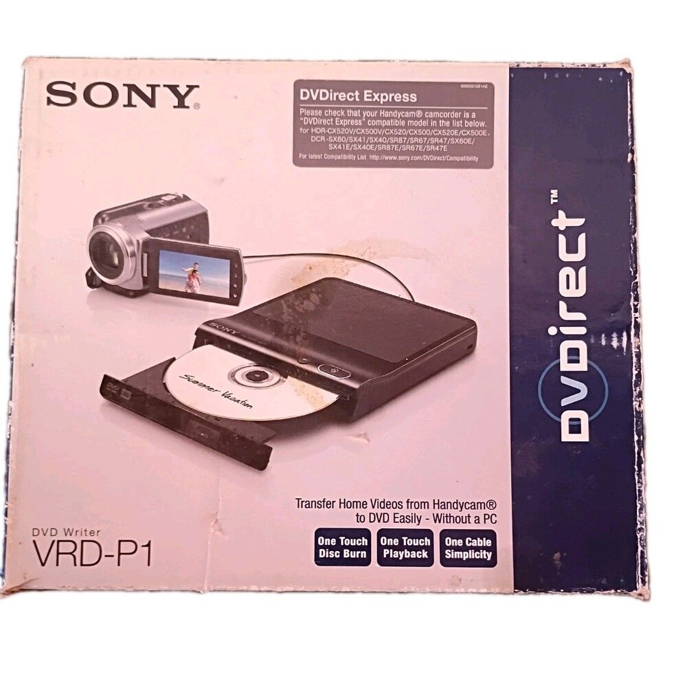 Sony VRD-P1 DVDirect Express Compact External DVD Writer Handycam Camcorder
